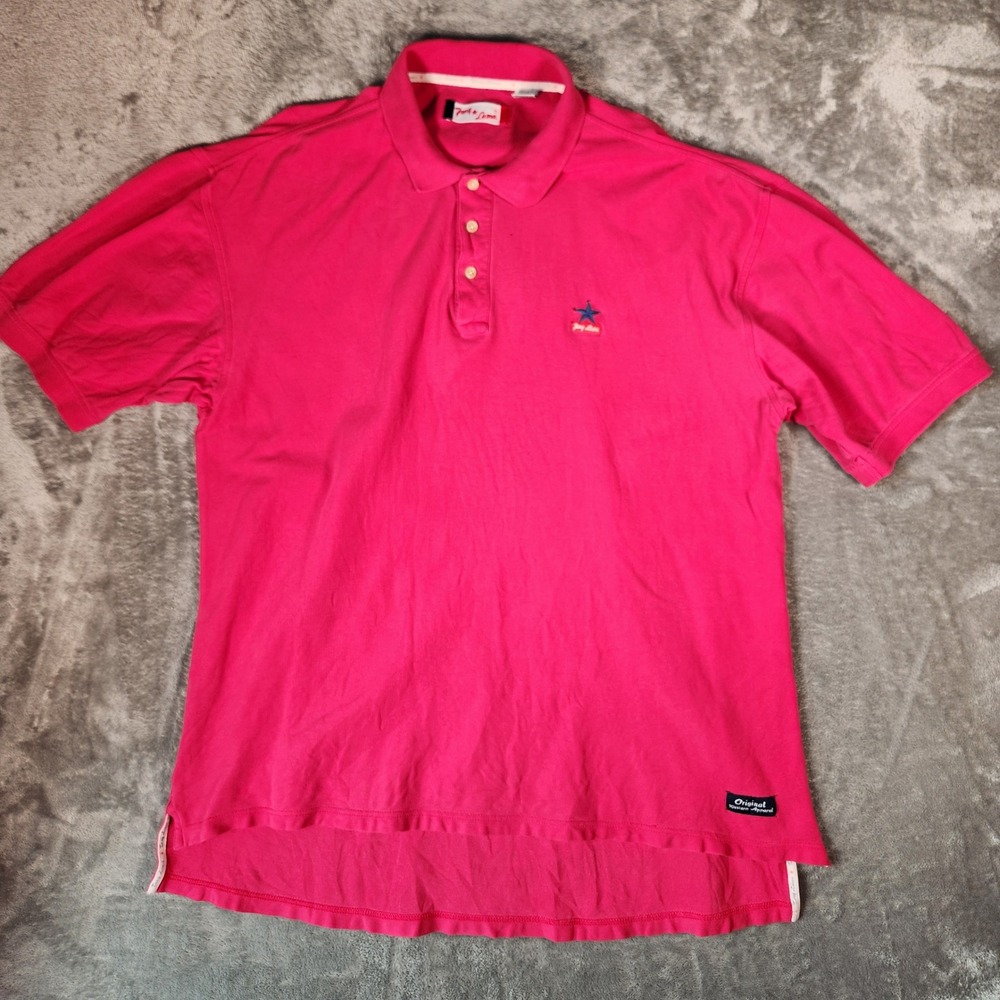 Vintage Tony‎ Lama Polo Shirt Mens XL Red Short Sleeve Cotton Star Logo Pique